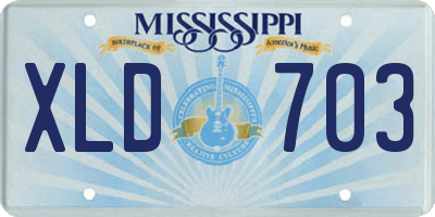 MS license plate XLD703
