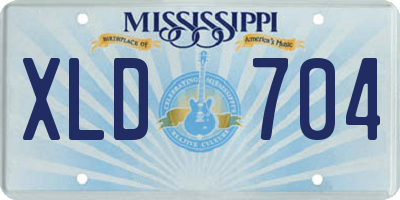 MS license plate XLD704