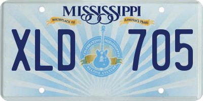 MS license plate XLD705
