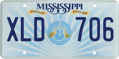 MS license plate XLD706