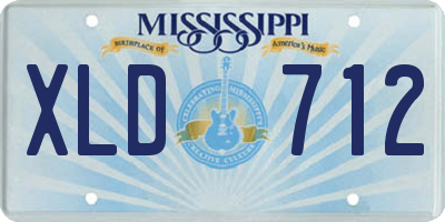 MS license plate XLD712
