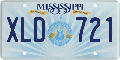 MS license plate XLD721