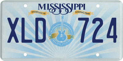 MS license plate XLD724