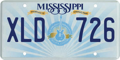 MS license plate XLD726