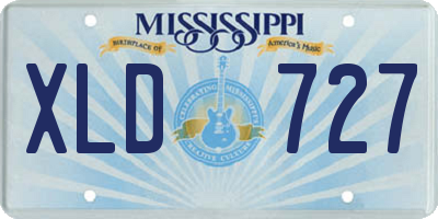 MS license plate XLD727