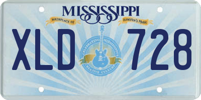 MS license plate XLD728