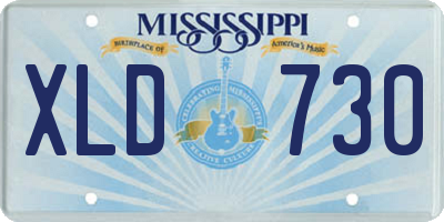 MS license plate XLD730