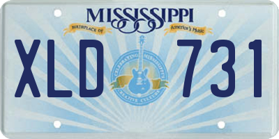 MS license plate XLD731