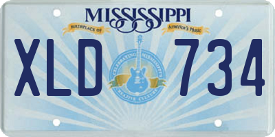 MS license plate XLD734