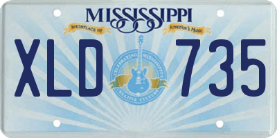 MS license plate XLD735