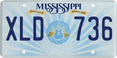 MS license plate XLD736
