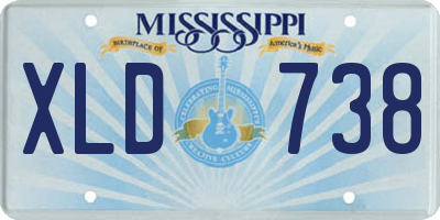 MS license plate XLD738