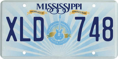 MS license plate XLD748
