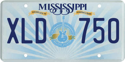 MS license plate XLD750
