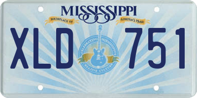 MS license plate XLD751