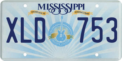 MS license plate XLD753