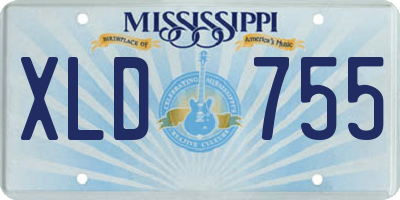 MS license plate XLD755
