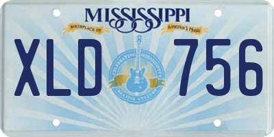 MS license plate XLD756