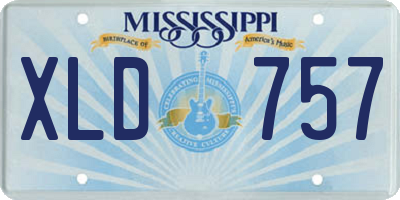 MS license plate XLD757