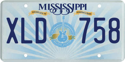 MS license plate XLD758
