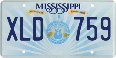 MS license plate XLD759