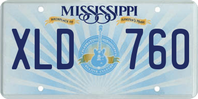 MS license plate XLD760