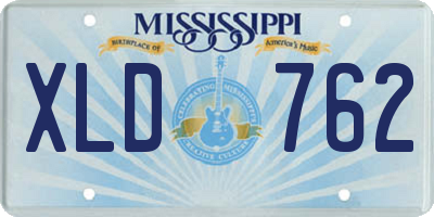 MS license plate XLD762