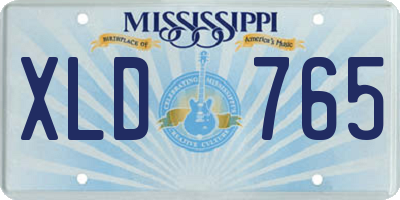 MS license plate XLD765