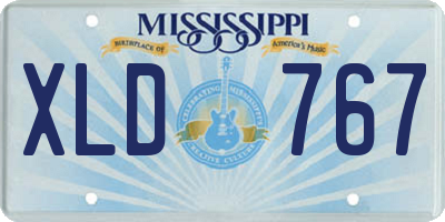 MS license plate XLD767