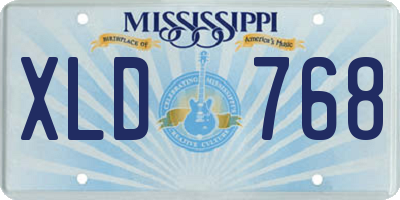 MS license plate XLD768