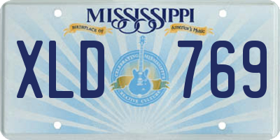 MS license plate XLD769