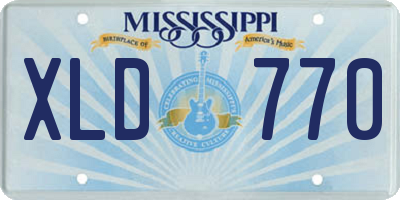 MS license plate XLD770
