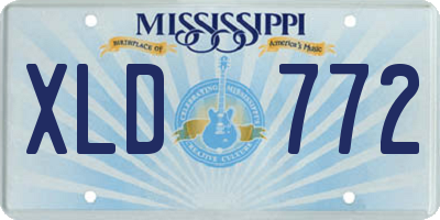 MS license plate XLD772