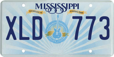 MS license plate XLD773