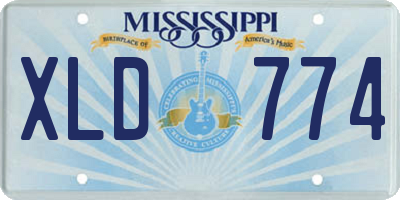 MS license plate XLD774