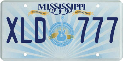 MS license plate XLD777