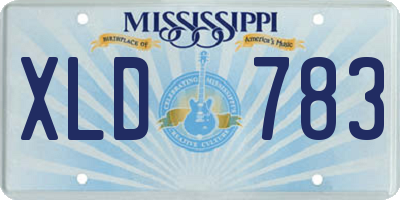 MS license plate XLD783