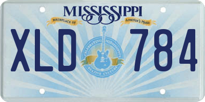 MS license plate XLD784