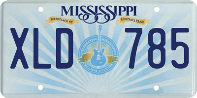 MS license plate XLD785