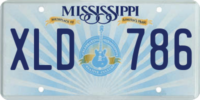 MS license plate XLD786