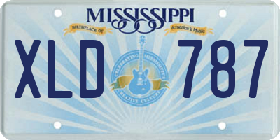 MS license plate XLD787