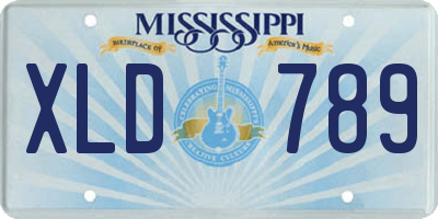 MS license plate XLD789