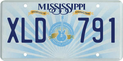 MS license plate XLD791