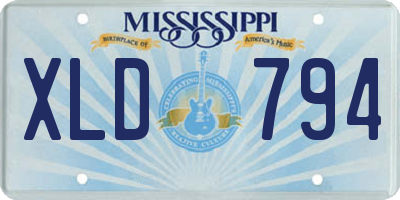MS license plate XLD794