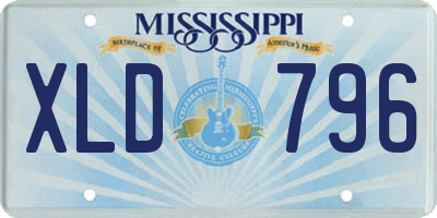 MS license plate XLD796