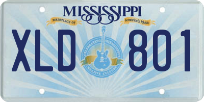 MS license plate XLD801