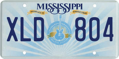 MS license plate XLD804