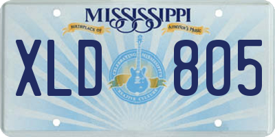 MS license plate XLD805
