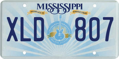 MS license plate XLD807