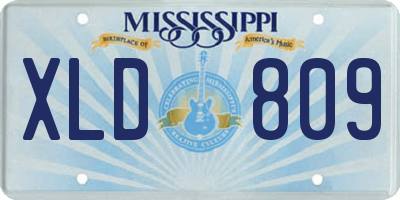 MS license plate XLD809